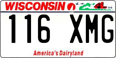 WI license plate 116XMG