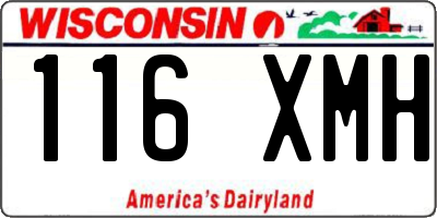 WI license plate 116XMH