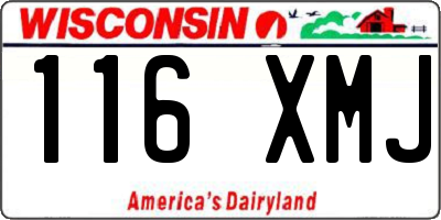 WI license plate 116XMJ