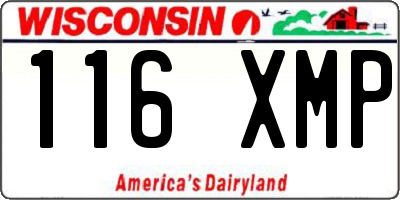 WI license plate 116XMP