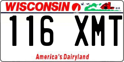WI license plate 116XMT