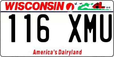 WI license plate 116XMU