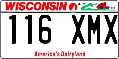 WI license plate 116XMX