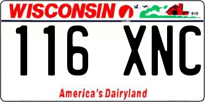 WI license plate 116XNC
