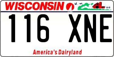 WI license plate 116XNE