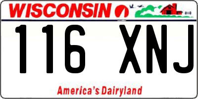 WI license plate 116XNJ