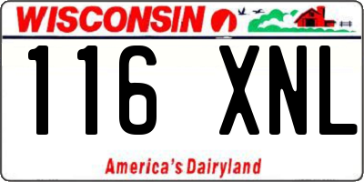 WI license plate 116XNL