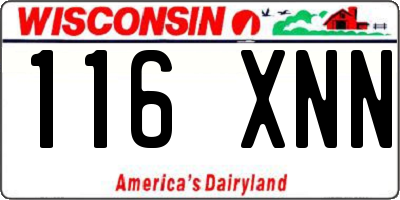 WI license plate 116XNN