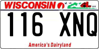 WI license plate 116XNQ