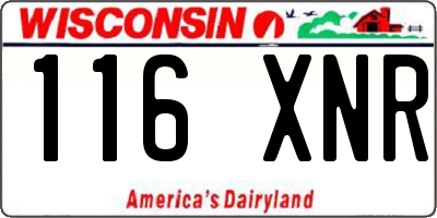 WI license plate 116XNR