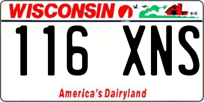 WI license plate 116XNS