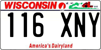 WI license plate 116XNY