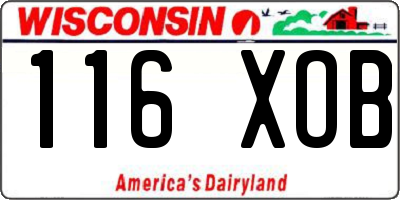 WI license plate 116XOB