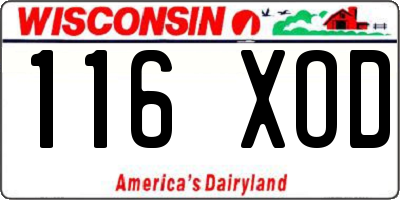 WI license plate 116XOD