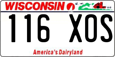 WI license plate 116XOS