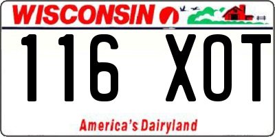 WI license plate 116XOT
