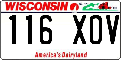 WI license plate 116XOV