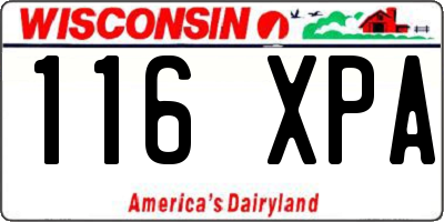 WI license plate 116XPA