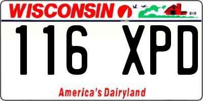 WI license plate 116XPD