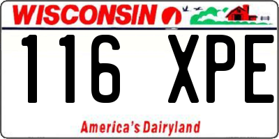 WI license plate 116XPE