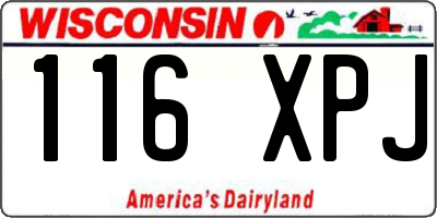WI license plate 116XPJ