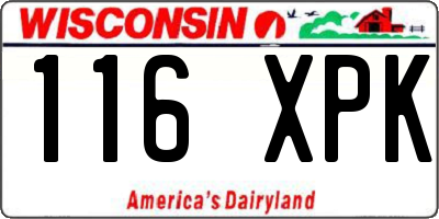 WI license plate 116XPK