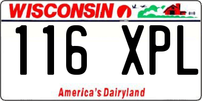 WI license plate 116XPL