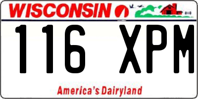 WI license plate 116XPM