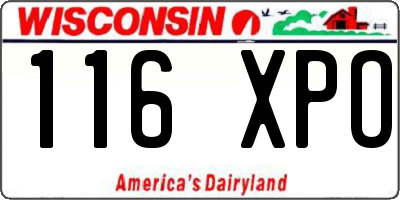 WI license plate 116XPO