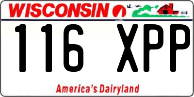 WI license plate 116XPP