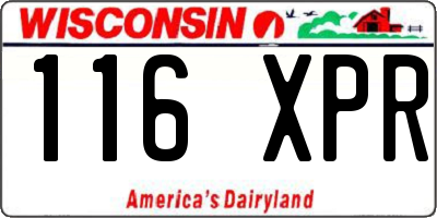 WI license plate 116XPR