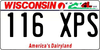 WI license plate 116XPS