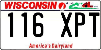 WI license plate 116XPT