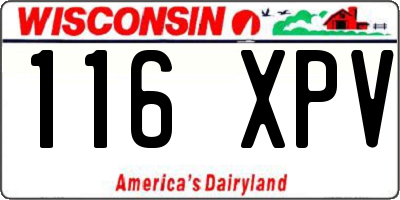 WI license plate 116XPV