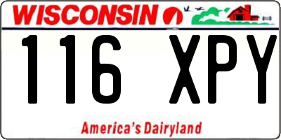 WI license plate 116XPY