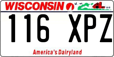 WI license plate 116XPZ
