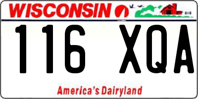 WI license plate 116XQA