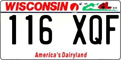 WI license plate 116XQF