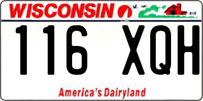 WI license plate 116XQH
