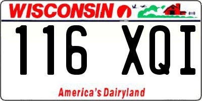 WI license plate 116XQI