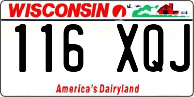 WI license plate 116XQJ