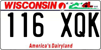 WI license plate 116XQK