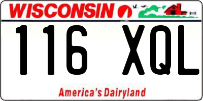 WI license plate 116XQL