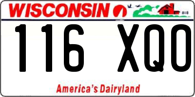 WI license plate 116XQO