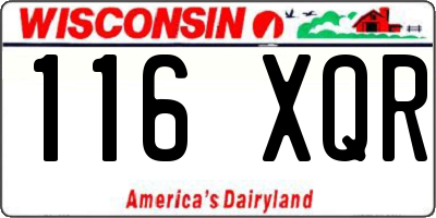 WI license plate 116XQR