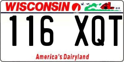 WI license plate 116XQT