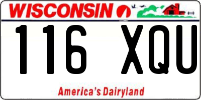 WI license plate 116XQU