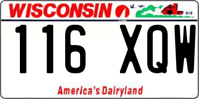 WI license plate 116XQW