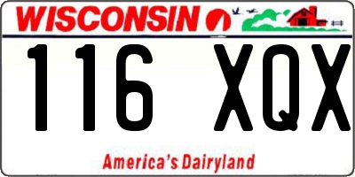 WI license plate 116XQX