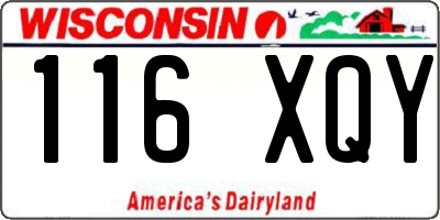 WI license plate 116XQY